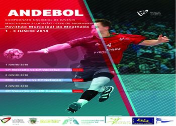 Cartaz Fase Apuramento Campeonato Nacional de Juvenis Masculinos - Vacariça, 1 a 3 Junho 2018
