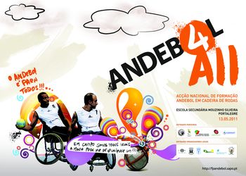 Cartaz Acção Nacional de Formação de Andebol em Cadeira de Rodas - Portalegre, 13.05.2011